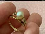 Vintage gouden ring met echte Akoya parel , 14 kar goud 585, Verzenden, Dame, Goud, Kleiner dan 17