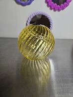 &Klevering Spiraal Vaasje - Geel - 15 cm, Geel, Ophalen of Verzenden, Minder dan 50 cm, Glas