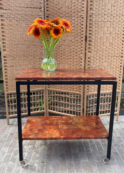 Serveer wagen, trolley, bijzettafel gerestyled!, Huis en Inrichting, Tafels | Sidetables, Zo goed als nieuw, 25 tot 50 cm, 50 tot 100 cm