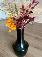 Smoked glass vase with warm dried flower bouquet, Ophalen, Overige kleuren, Minder dan 50 cm, Glas