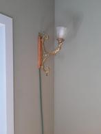 antieke koperen muurlamp, Ophalen of Verzenden, Zo goed als nieuw, Glas