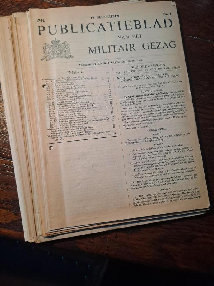 Publicatieblad militair gezag WOII, Verzamelen, Militaria | Tweede Wereldoorlog, Overige soorten, Overige typen, Nederland, Ophalen