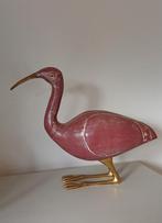Koperen Ibis Vogel - Houten Decoratie 33x39cm, Antiek en Kunst, Antiek | Koper en Brons, Ophalen of Verzenden, Koper