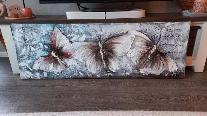 Acrylverf schilderij vlinders, Huis en Inrichting, Woonaccessoires | Schilderijen, Tekeningen en Foto's, Zo goed als nieuw, Schilderij