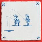 Erg leuke 18e eeuwse tegel met twee vissertjes, Ophalen of Verzenden