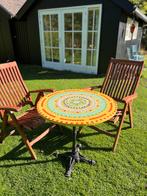 Mooie mozaïek ronde tuintafel bistrotafel 78 cm doorsnede, Minder dan 50 cm, 50 tot 100 cm, Rond, Tot twee personen