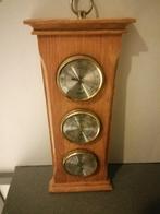 OUDE BAROMETER OP HOUTEN PLAAT 33X18 CM GOED WERKEND, Verzenden