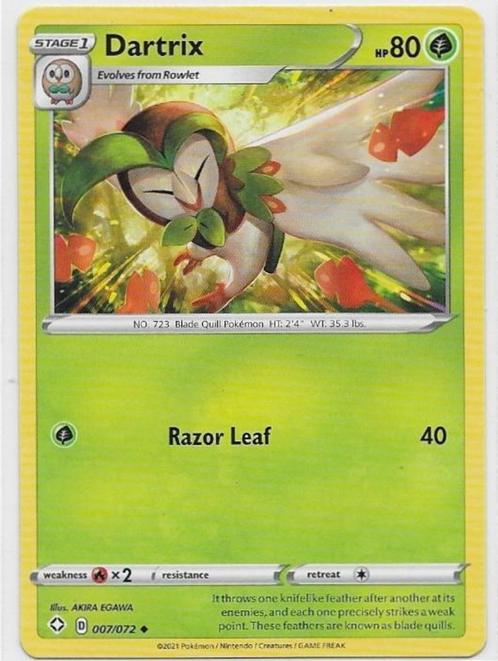 Pokemon Shining Fates,  Decidueye [holo] 7/72, Hobby en Vrije tijd, Verzamelkaartspellen | Pokémon, Nieuw, Losse kaart, Verzenden