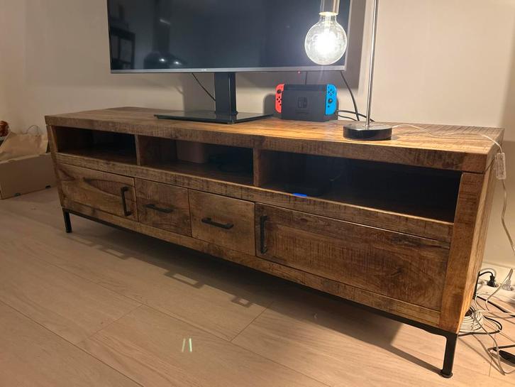 Tv meubel mangohout Houtmijn | OPHALEN VANAF 13/12, Huis en Inrichting, Kasten | Televisiemeubels, Zo goed als nieuw, Minder dan 100 cm