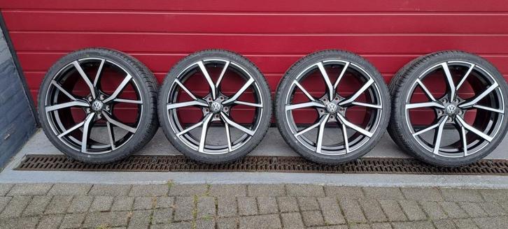 19 inch Estoril Golf GTI/ R wielen set 235/35R19 Zwart/polis, Auto-onderdelen, Banden en Velgen, Banden en Velgen, Zomerbanden