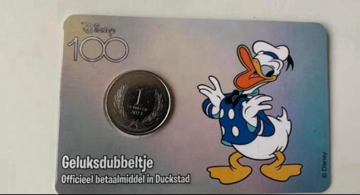 Disney 100 jaar Geluksdubbeltje Donald Duck, Verzamelen, Disney, Nieuw, Overige typen, Ophalen of Verzenden