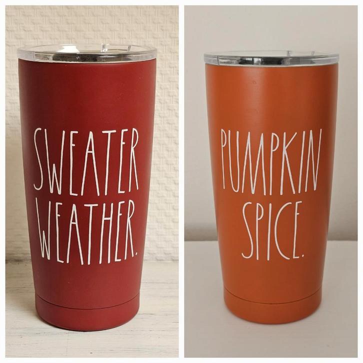 Rae Dunn stainless steel tumblers thermosbekers herfst, Huis en Inrichting, Keuken | Servies, Ophalen of Verzenden