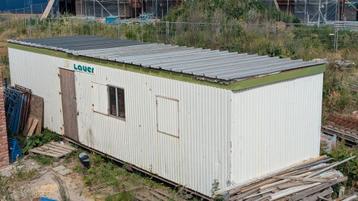 schaftkeet / bouwkeet 3x10 meter, met kachel en koelkast beschikbaar voor biedingen