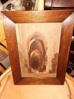 Oude schilderij van monniken in een klooster, Ophalen of Verzenden