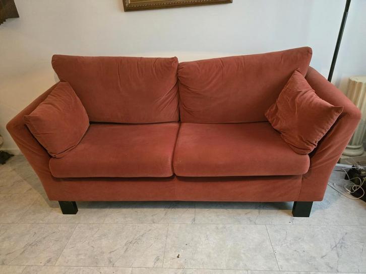 Roestbruine 3-zits bank - Verhoogd & Wasbare kussens, Huis en Inrichting, Banken | Bankstellen, Ophalen