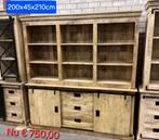 Mango zwart hout industrieel kasten vitrine boeken, Ophalen, Nieuw, 50 tot 100 cm, 150 tot 200 cm