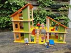 PlanToys groot houten poppenhuis, Kinderen en Baby's, Speelgoed | Poppenhuizen, Zo goed als nieuw, Ophalen