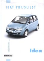 Prijslijst Fiat Idea, januari 2004, Ophalen of Verzenden, Nieuw, Overige merken
