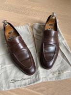 Santoni penny loafers bruin - maat 10, Ophalen of Verzenden, Bruin, Zo goed als nieuw, Loafers