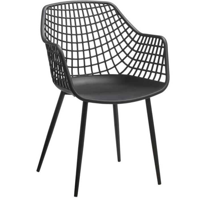 Zwarte design stoelen - set van 4, Huis en Inrichting, Stoelen, Zo goed als nieuw, Vier, Kunststof, Metaal, Zwart, Ophalen