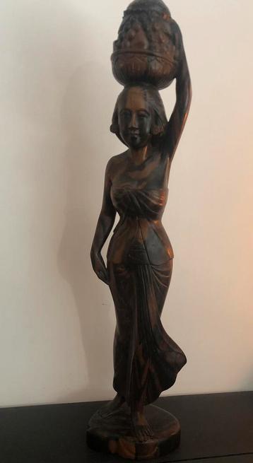 Houtsnijwerk / Indonesië - Bali : Coromandel beeld vrouw beschikbaar voor biedingen