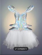 Carnavalsoutfit, Cyberpunk Stijl Zilveren Korset + Tule Rok, Maat 38/40 (M), Carnaval, Nieuw, Ophalen of Verzenden