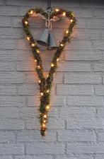 Landelijk hart, mos, bellen, lichtjes, kerst decoratie, Nieuw, Ophalen of Verzenden, Gemaalweg 12b Rutten, Ari-Janne.nl