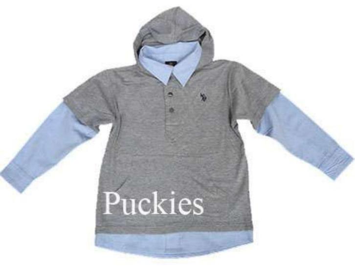 US Polo Assn shirt grijs/blauw maat 110/116 *NieuW*, Kinderen en Baby's, Kinderkleding | Maat 110, Nieuw, Jongen, Shirt of Longsleeve
