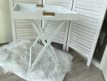 Wit Dienbladtafeltje - 48x60cm beschikbaar voor biedingen