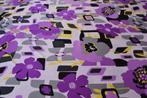 Retro vintage tricot jaren 70 lap stof / coupon, Hobby en Vrije tijd, Stoffen en Lappen, 120 cm of meer, Paars, Nieuw, Ophalen of Verzenden