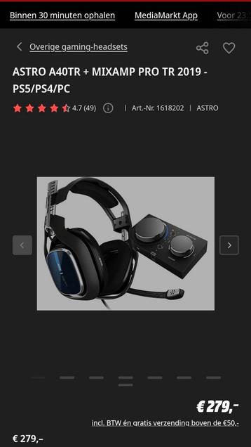 ASTRO A40TR + MIXAMP PRO TR - PS5/PS4/PC

 beschikbaar voor biedingen