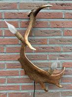 Geweienlamp.lamp.wandlamp.geweien.edelhert.damhert.brocante., Ophalen of Verzenden, Zo goed als nieuw