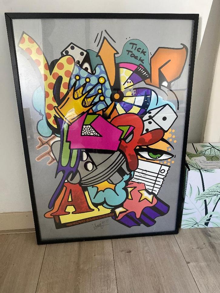 CRASH (John Matos) Tick Tock IKEA poster 100x70 cm ingelijst, Verzamelen, Posters, Gebruikt, Overige onderwerpen, Deurposter of groter
