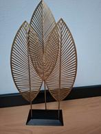 Metalen bladsculptuur goudkleurig, Ophalen of Verzenden