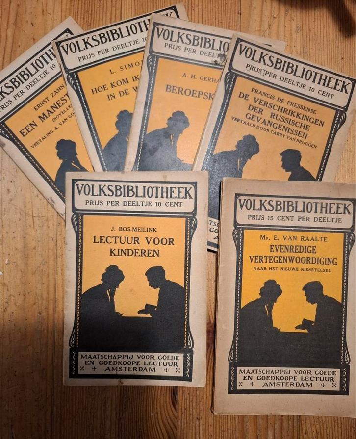 Kleine infoboekjes van de volksbibliotheek uit 1913 en 1918, Antiek en Kunst, Antiek | Boeken en Bijbels, Ophalen of Verzenden