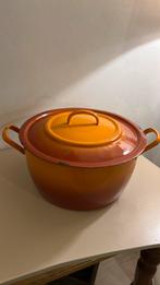 Emaille oranje grote kookpan, Huis en Inrichting, Keuken | Potten en Pannen, Ophalen, Zo goed als nieuw, Overige materialen, Kookpan of Snelkookpan