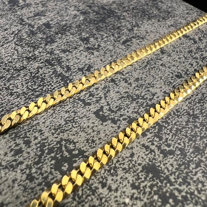 14k gouden ketting massief cuban schakel gourmet, Sieraden, Tassen en Uiterlijk, Kettingen, Nieuw, Goud, Ophalen of Verzenden
