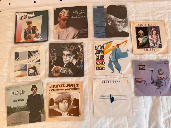 Elton John Vinyl Singles Collectie 11 singles, Cd's en Dvd's, Vinyl Singles, Gebruikt, Pop, Ophalen of Verzenden
