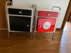2 vintage nachtkastjes - prijs is voor samen, Ophalen, Gebruikt, Minder dan 45 cm, Minder dan 55 cm