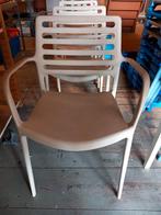 Witte stoelen - set van 4, Tuin en Terras, Tuinstoelen, Ophalen, Gebruikt, Kunststof, Stapelbaar