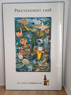 Brandbier poster in lijst achter plexiglas, Ophalen, Zo goed als nieuw, Reclamebord, Plaat of Schild, Brand