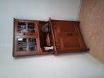 hoekkast eiken met glas in lood, Antiek en Kunst, Ophalen