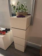 Witte pilaar - Modern Design, Ophalen, 100 tot 150 cm, Zo goed als nieuw, 3 of 4 laden