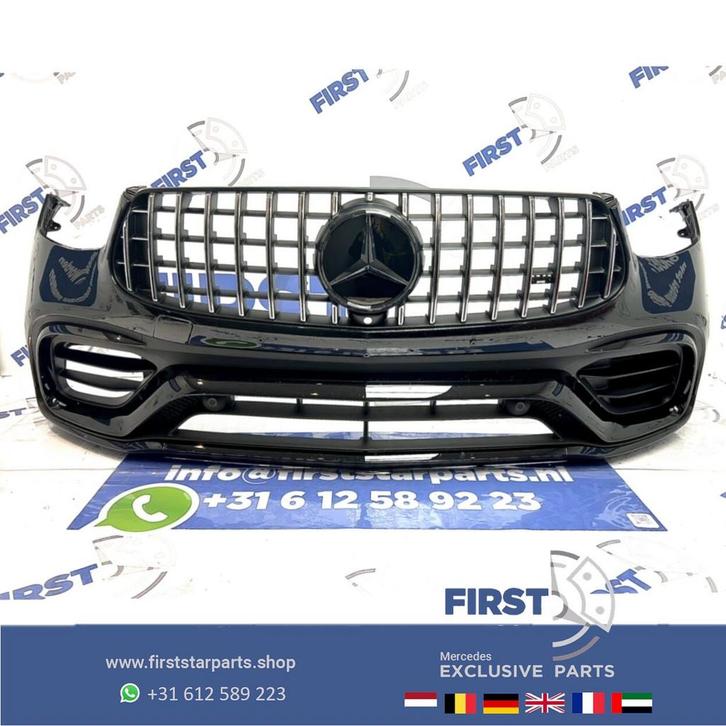 W253 C253 FACELIFT GLC63 AMG VOORBUMPER COMPLEET ZWART Merce, Auto-onderdelen, Carrosserie en Plaatwerk, Bumper, Mercedes-Benz