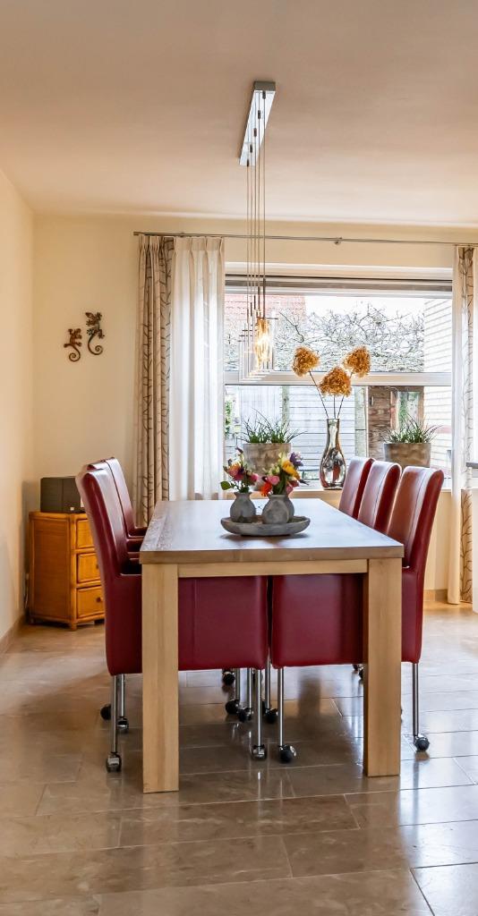 Eiken eetkamertafel met 6 stoelen, Huis en Inrichting, Complete eetkamers, Gebruikt, 4 tot 6 stoelen, Ophalen