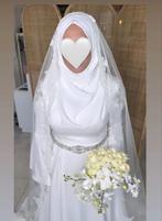 Bruidsjurk/Gelinlik/hijab mt 44 lange sleep incl toebehoren, Ophalen of Verzenden, Nieuw, Wit, Trouwjurk