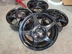 Velgen 15 inch 4x100 Inter Action Zwart, Gebruikt, 15 inch, Velg(en), Ophalen of Verzenden
