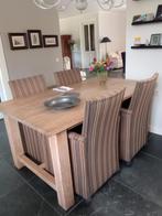 Mooie massief houten eettafel met 4 stoelen, Ophalen, 50 tot 100 cm, Zo goed als nieuw, Vijf personen of meer