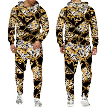Heren barok joggingpak 2 / zwart gouden luxe trainingspak beschikbaar voor biedingen