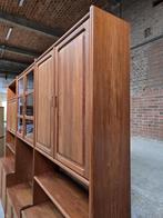 Dyrlund Jaren 80 Deens Design Wandmeubel Teak Vitrine Kast, 200 cm of meer, 300 cm of meer, Ophalen of Verzenden, Teakhout